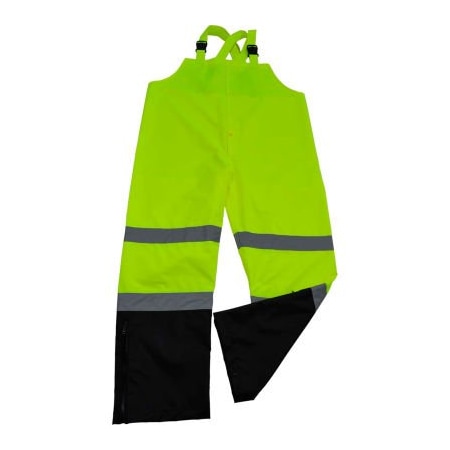 Petra Roc Inc Petra Roc Waterproof Bib Pants, ANSI Class E, 300D Oxford/PU Coating, Lime/Black, S LBBIP-CE-S